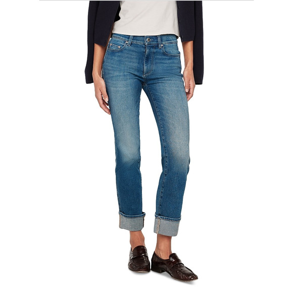 DL1961 Women Mara Straight Mid Rise Instasculpt Jeans Hulton Cuffed Size 30X27